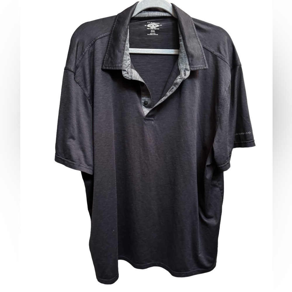 GH BASS & CO men's gray XXL Polo short sleeve sportswear athletic golf summer